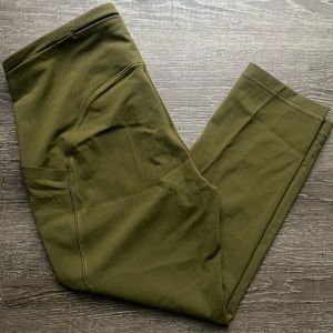 Lululemon Yoga Pants Cropped Olive Green Size 10